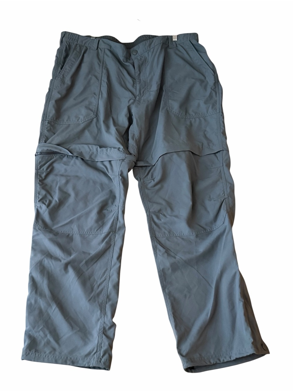 L.L. Bean Gray Nylon Convertible Hiking Pants Zip-Off Shorts XXL Reg